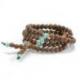 Bracelet Tibétain, Mala en bois de Bodhi avec Amulette Dorjé