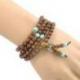 Bracelet Tibétain, Mala en bois de Bodhi avec Amulette Dorjé