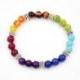 Bracelet 7 chakras - pierres fines et métal argenté - boules 8mm