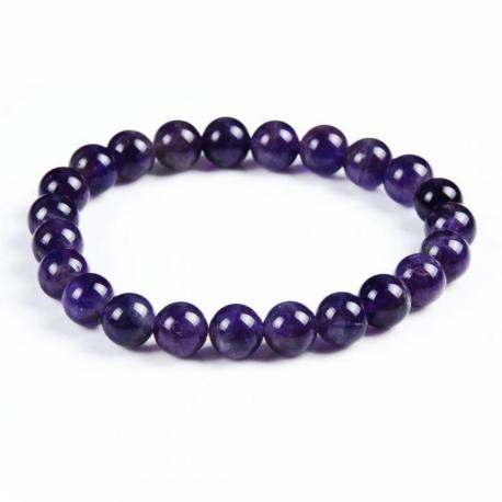 Bracelet Améthyste - boules 8mm Bracelet Améthyste - boules 8mm