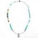 Mala tibétain en Howlite, pierres des 7 chakras et symbole Fleur de lotus