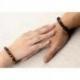 Bracelets de distance - Porte-bonheur - Agate noire et Oeil de tigre - boules 8mm