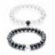 Bracelets de distance - Hématite et Quartz - boules 8mm