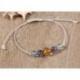 Bracelet Porte-bonheur "Intuition". Citrine, améthyste, fluorite.