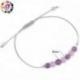 Bracelet Porte-bonheur "Sensuelle". Quartz rose, améthyste.