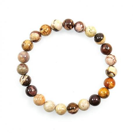 Bracelet Jaspe zébré d'Australie - boules 8mm
