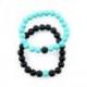 Bracelets de distance / couples - Agate noire et Howlite turquoise