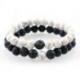Bracelets de distance / couples - Pierre de lave et Howlite blanche