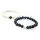 Bracelets de distance / couples - Pierre de lave et Howlite blanche