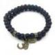 Lot de 2 Bracelets en Onyx mat Symboles ôm & tête de bouddha