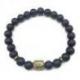 Lot de 2 Bracelets en Onyx mat Symboles ôm & tête de bouddha