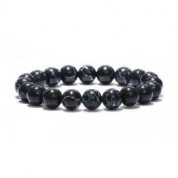 Bracelet Howlite noire - boules 8mm