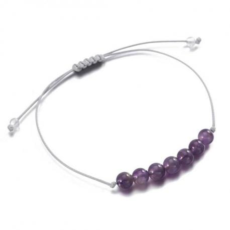 Bracelet Porte-bonheur "Optimisme" en améthyste.