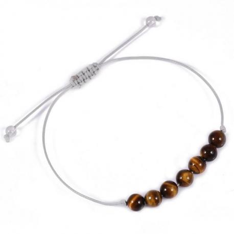 Bracelet Porte-bonheur "Liberté" en œil de tigre.