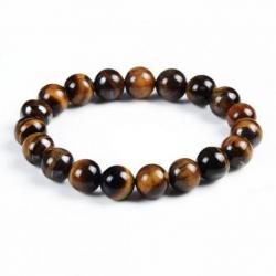 Bracelet œil de Tigre naturel - Boules 10mm