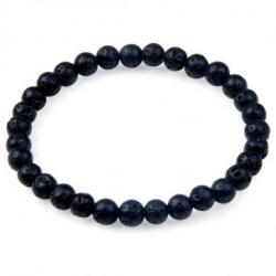 Bracelet Pierre de Lave / Basalte - boules 6mm