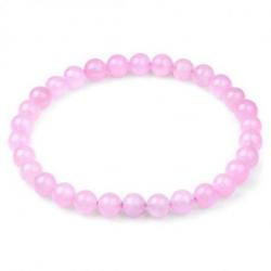 Bracelet Quartz rose A - boules 6mm