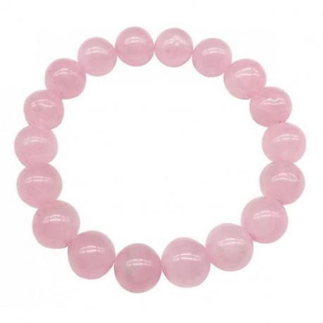 Bracelet Quartz rose - boules 10mm