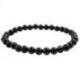 Bracelet Howlite noire - boules 6mm