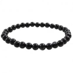 Bracelet Howlite noire - boules 6mm