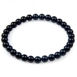 Bracelet Onyx / Agate noire - boules 6mm
