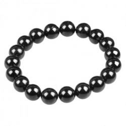 Bracelet Onyx Noir - boules 10mm