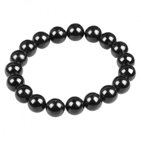 Bracelet Onyx Noir - boules 10mm