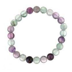 Bracelet Fluorite multicolore - boules 8mm
