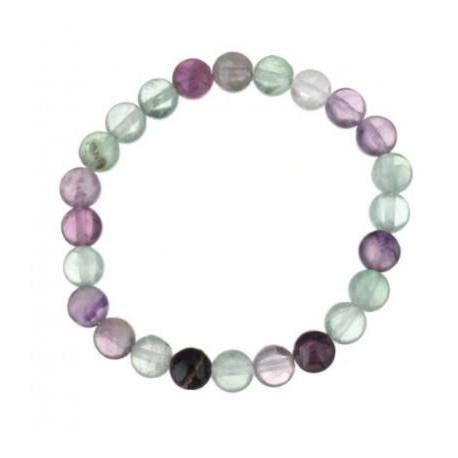 Bracelet Fluorite multicolore - boules 8mm