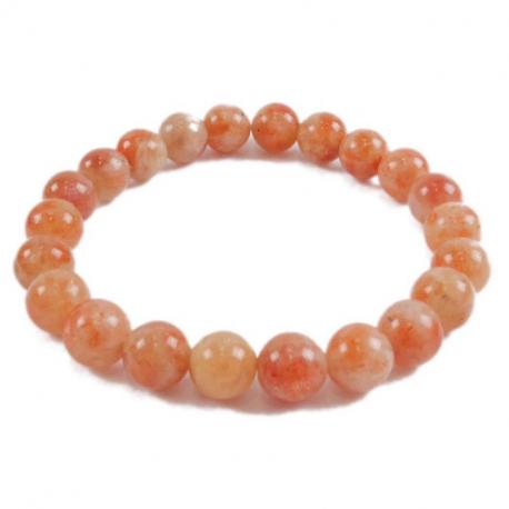 Bracelet en Pierre de Soleil (Héliolite) A - boules 8mm