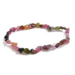 Bracelet Tourmaline Melon d'eau AAA - mini pierres roulées