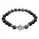 Bracelet Main de Fatima en Onyx et labradorite