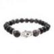 Bracelet Main de Fatima en Onyx et labradorite