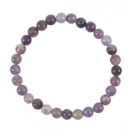 Bracelet en Lépidolite AAA - boules 6mm Bracelet en Lépidolite AAA - boules 6mm