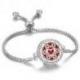 Bracelet Aromathérapie réglable avec diffuseur de parfum - Motif cœurs argentés & strass