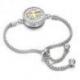 Bracelet Aromathérapie réglable avec diffuseur de parfum - Motif cœurs argentés & strass