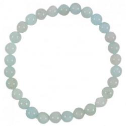 Bracelet Aigue Marine AAA - boules 6mm