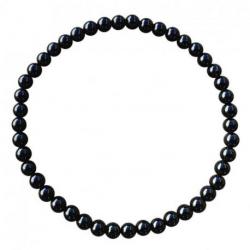 Bracelet en Onyx / Agate noire - boules 4mm