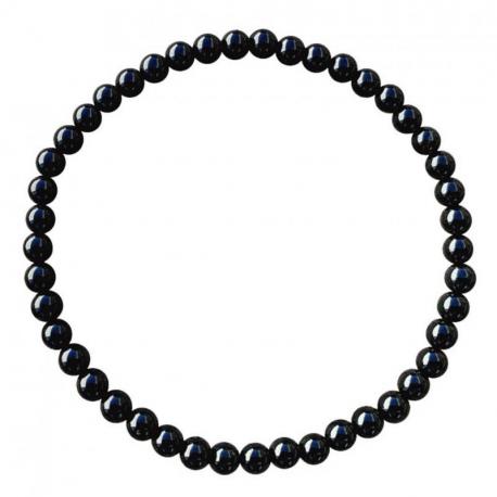 Bracelet en Onyx / Agate noire - boules 4mm Bracelet en Onyx / Agate noire - boules 4mm