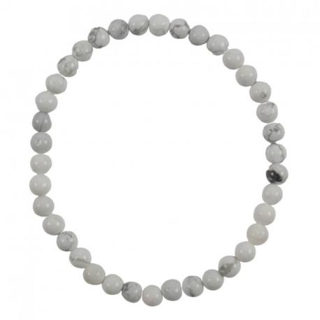 Bracelet Howlite grade A - boules 4mm Bracelet Howlite grade A - boules 4mm