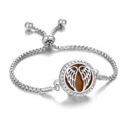 Bracelet Diffuseur de Parfum Modèle Ailes d'Ange argent - L'aromathérapie par les bijoux