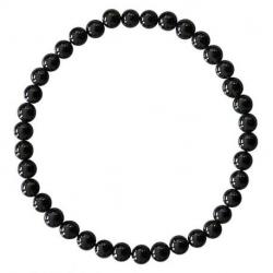 Bracelet Obsidienne noire - boules 4mm