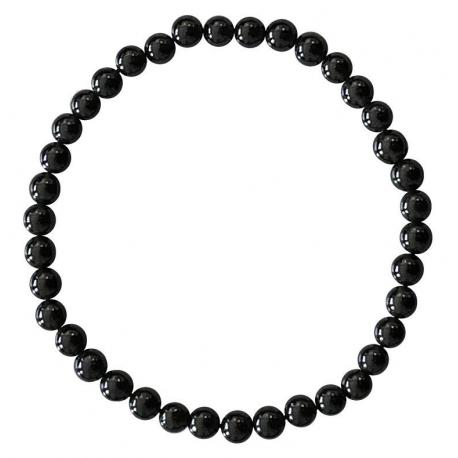 Bracelet Obsidienne noire - boules 4mm Bracelet Obsidienne noire - boules 4mm