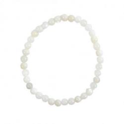 Bracelet Pierre de lune blanche naturelle - boules 4mm