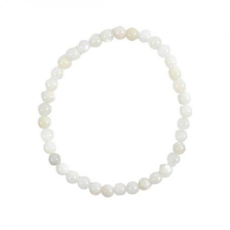 Bracelet Pierre de lune blanche naturelle - boules 4mm Bracelet Pierre de lune blanche naturelle - boules 4mm
