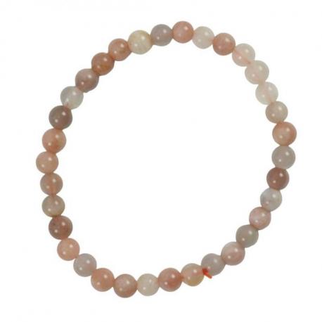 Bracelet Pierre de lune adulaire naturelle - boules 5,5mm Bracelet Pierre de lune adulaire naturelle - boules 5,5mm
