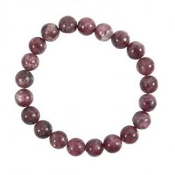Bracelet Lépidolite grade A - boules 8mm
