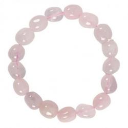 Bracelet Quartz Rose AAA - pierres roulées 10mm