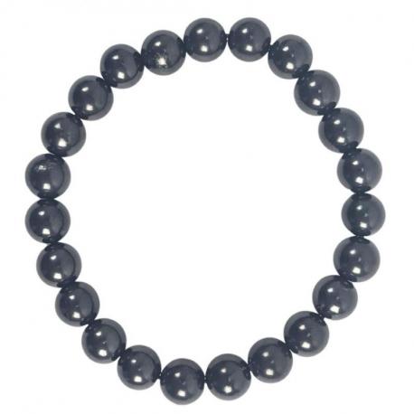 Bracelet Shungite noire naturelle - boules 8mm Bracelet Shungite noire naturelle - boules 8mm