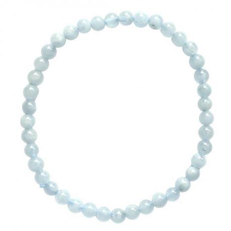 Bracelet Aigue-Marine grade A - boules 4mm Bracelet Aigue-Marine grade A - boules 4mm
